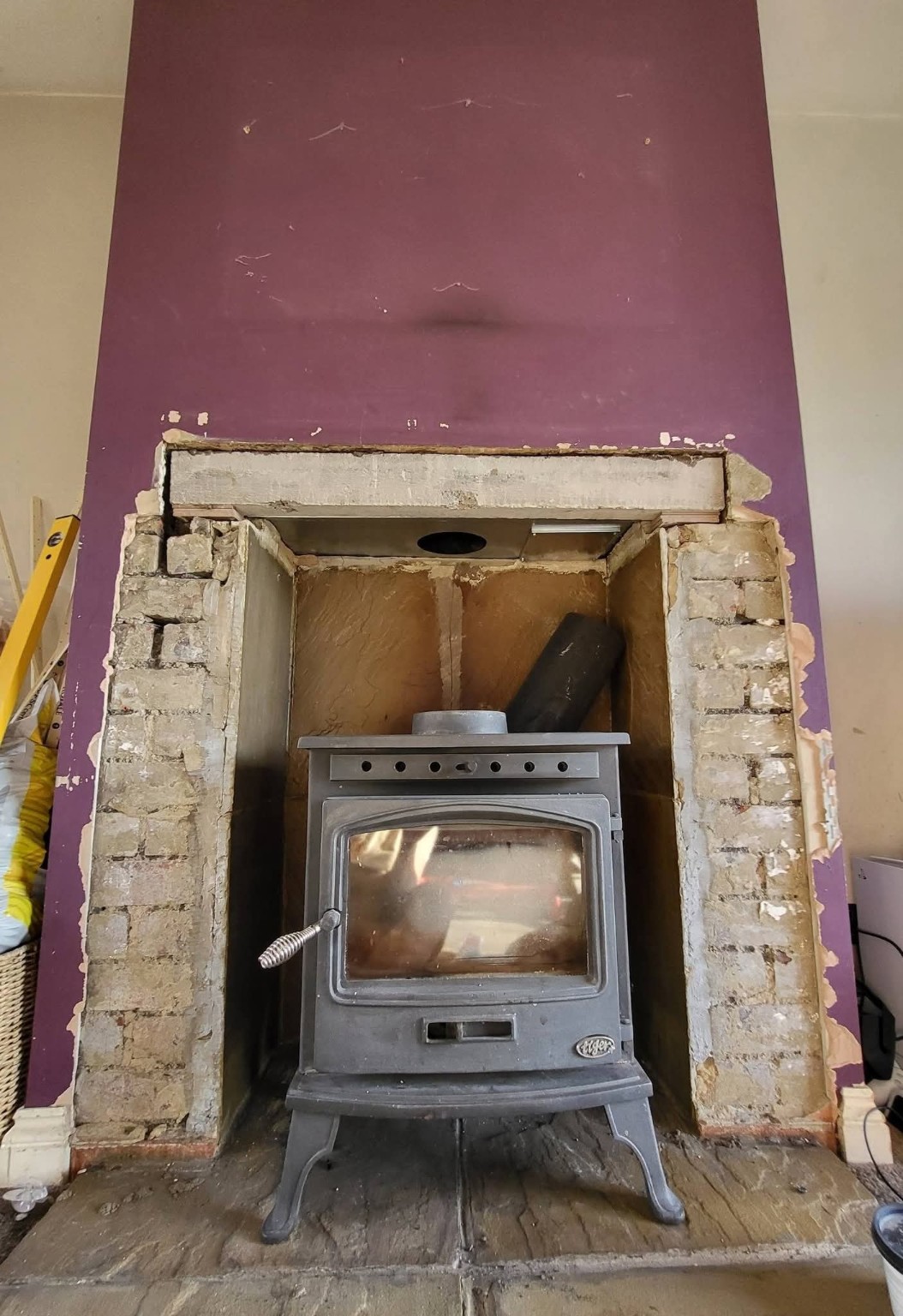 Fireplace opened up